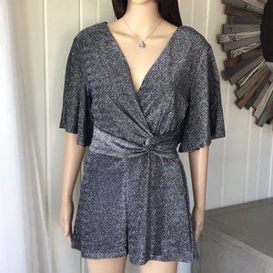 SHIMMER ROMPER with SILVER THREADING NWT